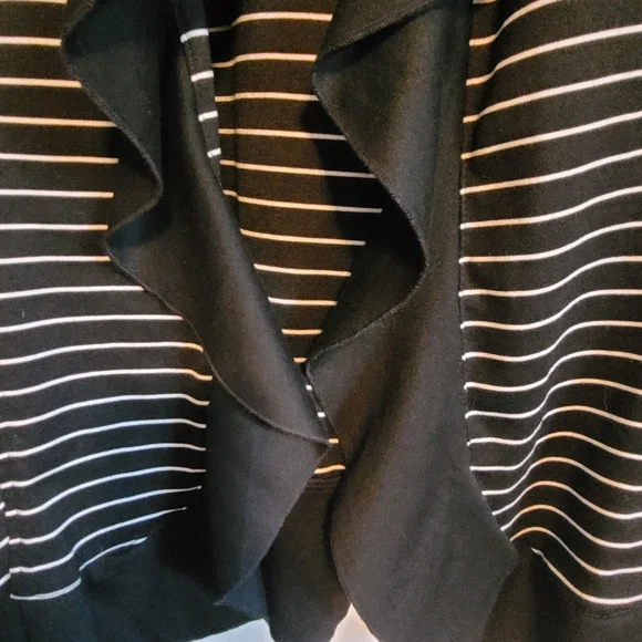 Black and White Striped Women's Jacket - Picture 3 of 10